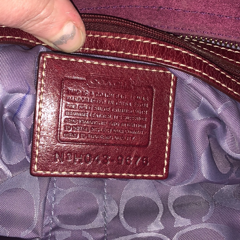 Vintage Purple Suede Leather Coach Bag - Picture 5 of 8